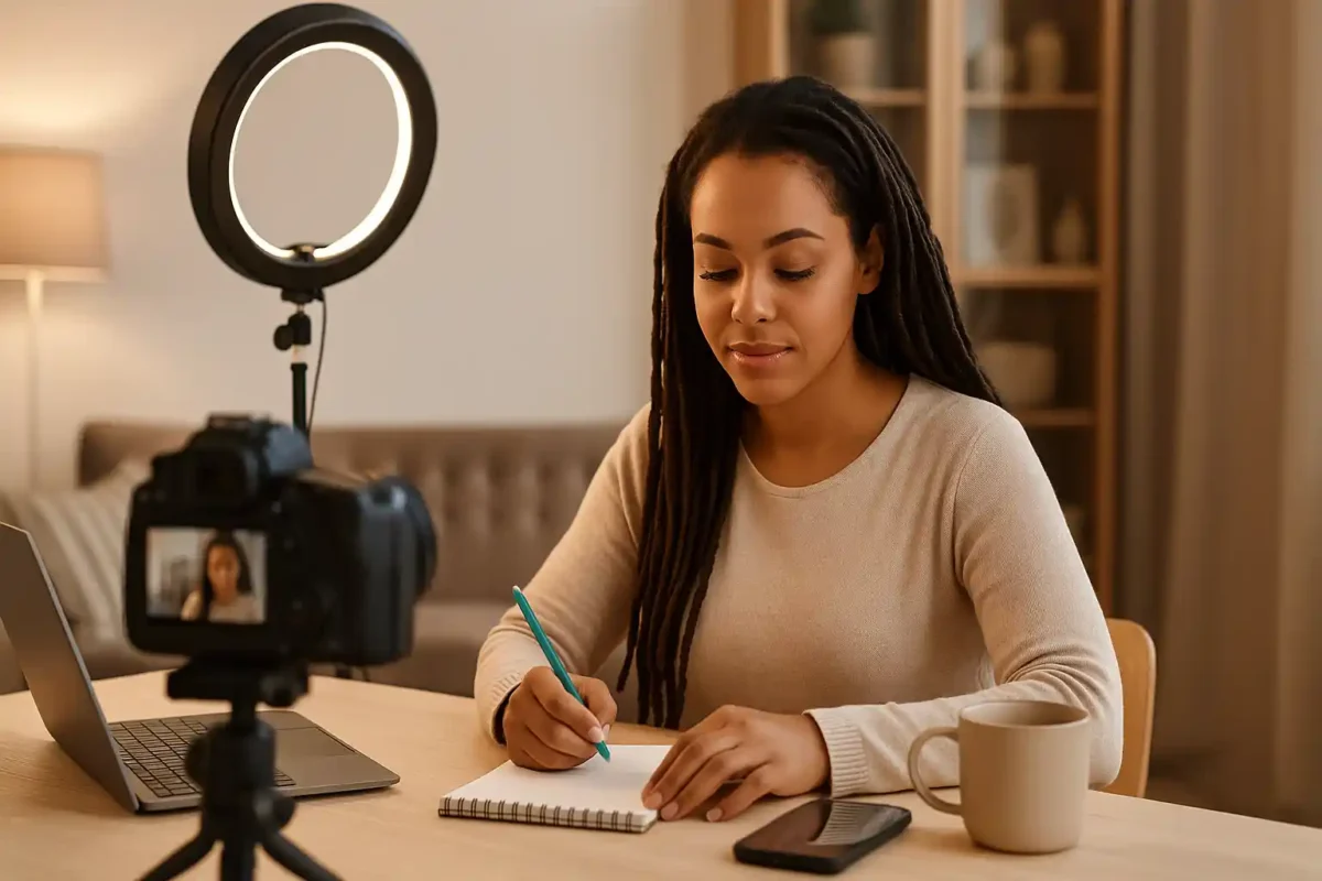 aspiring influencer creating content for personal brand