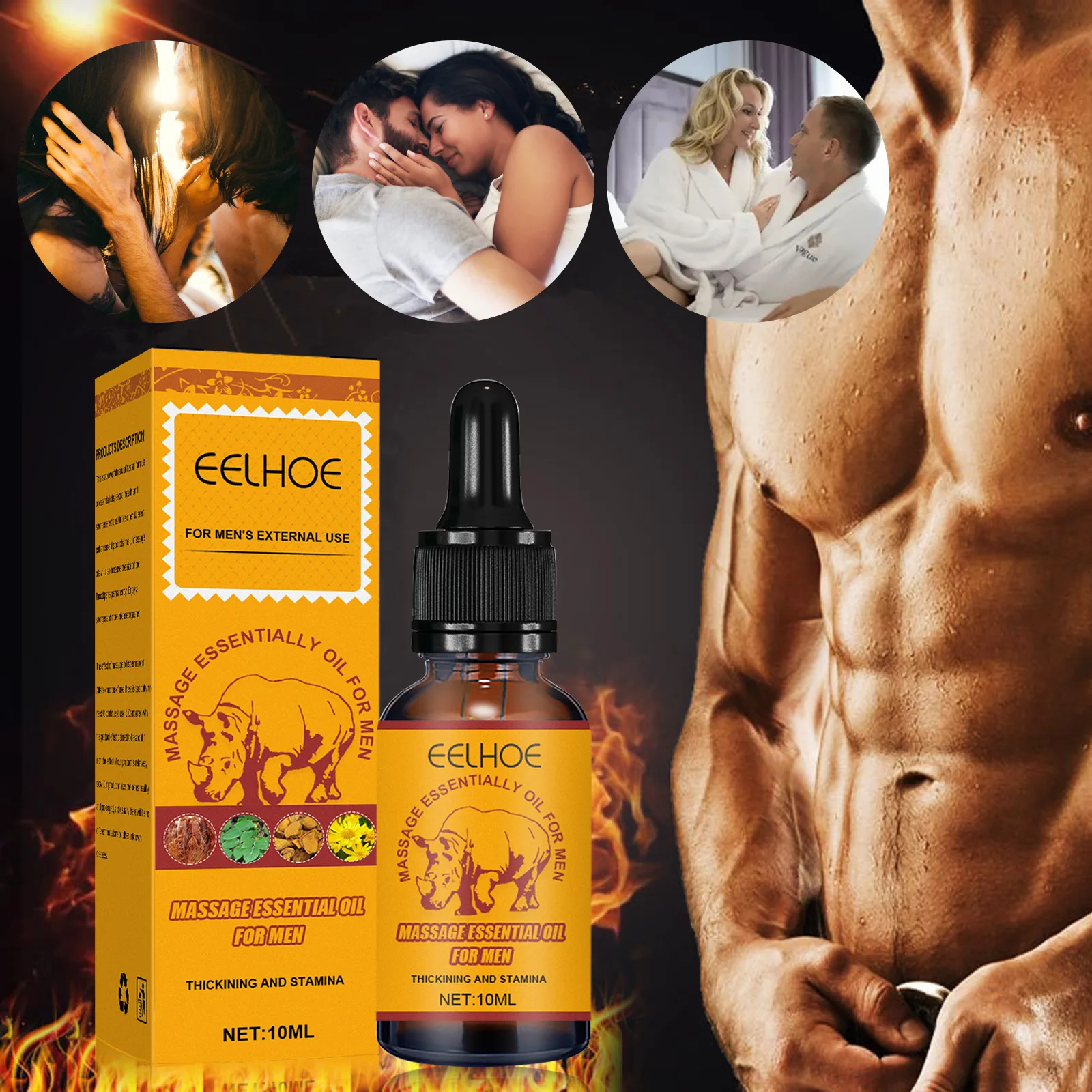 EELHOE Men’s Massage Essential Oil – Strength & Body Care Formula