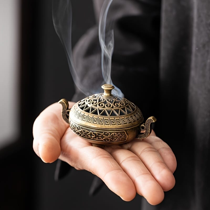 Nepali Brass Incense Burner – Premium Aromatherapy & Meditation Holder - Image 2