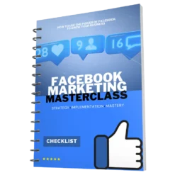 Facebook Marketing Masterclass ebook cover mockup high quality - checklist