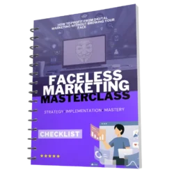 Faceless Marketing Masterclass ebook cover – guide to faceless branding and passive income 2